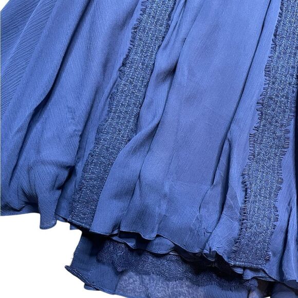 ANTHROPOLOGIE VA ET VIEN Silk Wrap Dress Blue Size 4 - Picture 12 of 13